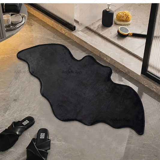Dark Style Bat Bath Mat, Bathmat, Soft Bathroom Mat, Halloween Theme Bedroom Decor Long Strip Carpet, Cool Reflective Fabric Wear-Resistant Easy Clean Rug, Bathroom Rug Set, Bath Mats For Bathroom, Bath Rugs For Bathroom, Bathmats For Bathroom