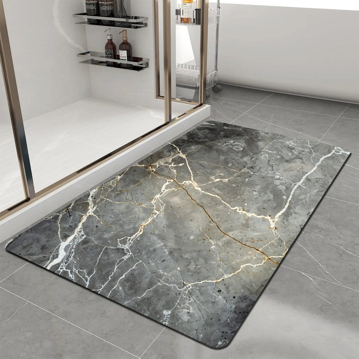 1pc Diatomite Bath Mat Suitable for Shower, Bathtub & Door - Super Absorbent Quick-Dry Non-Slip Bath with Soft Diatom Mud & Backing, Modern Bath Carpet for Bathroom, for Home Decor