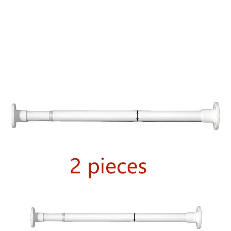 Wall-Mounted Extendable Rod, No-Drill Clothes Rack, Curtain Holder, Stainless Steel Bath Curtain Rod, Closet Support Pole, Adjustable Pole
