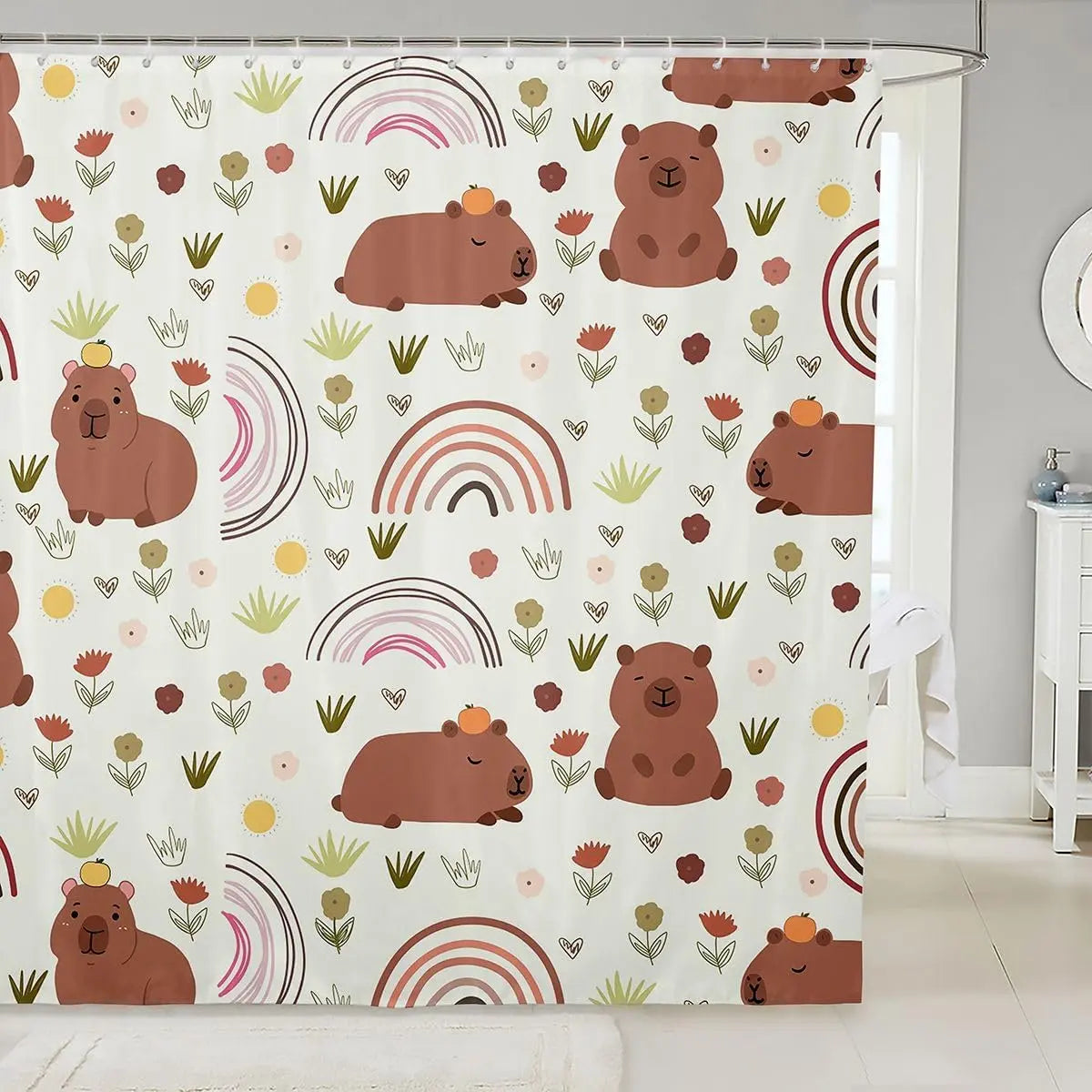 Feelyou Fun Bow Tie Bow Pink Cute Goose Shower Curtain, 1-Piece Waterproof Polyester Bathroom Accessory, for Gym, School Bathtub Stall, 72"x72" Home Bathroom Decor