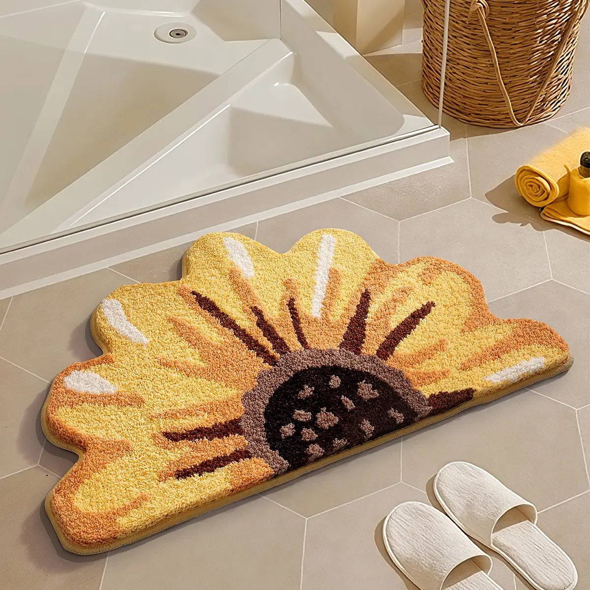 LUMI Green Leaf Canopy Bathroom Mat Non-slip Microfiber Rugs Absorbent Comfortable Tropical Palm Hawaiian Plants Decor Machine Washable Floral Design Fluffy Tufted Bathmat Home Goods