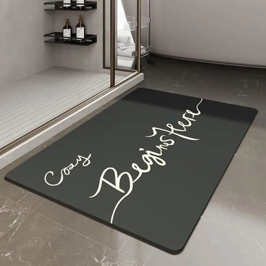 Montvoo Bath Mat, Non Slip Super Absorbent Stain Resistant Quick Dry Thin Bathroom Rug, 17"x27", Easy Care Bath Mat for Bathroom Floor Bathtub Vanity, Absorbent Bath Mats
