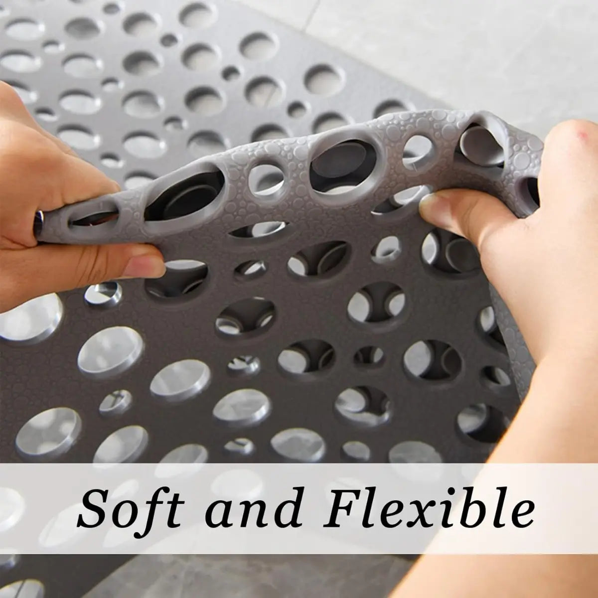 Non Slip Shower Mat Extra Large Bath Tub Mat with Strong Suction Cups and Drain Holes Waterproof Anti Skid Bathroom Floor Mat for Indoor Outdoor Use