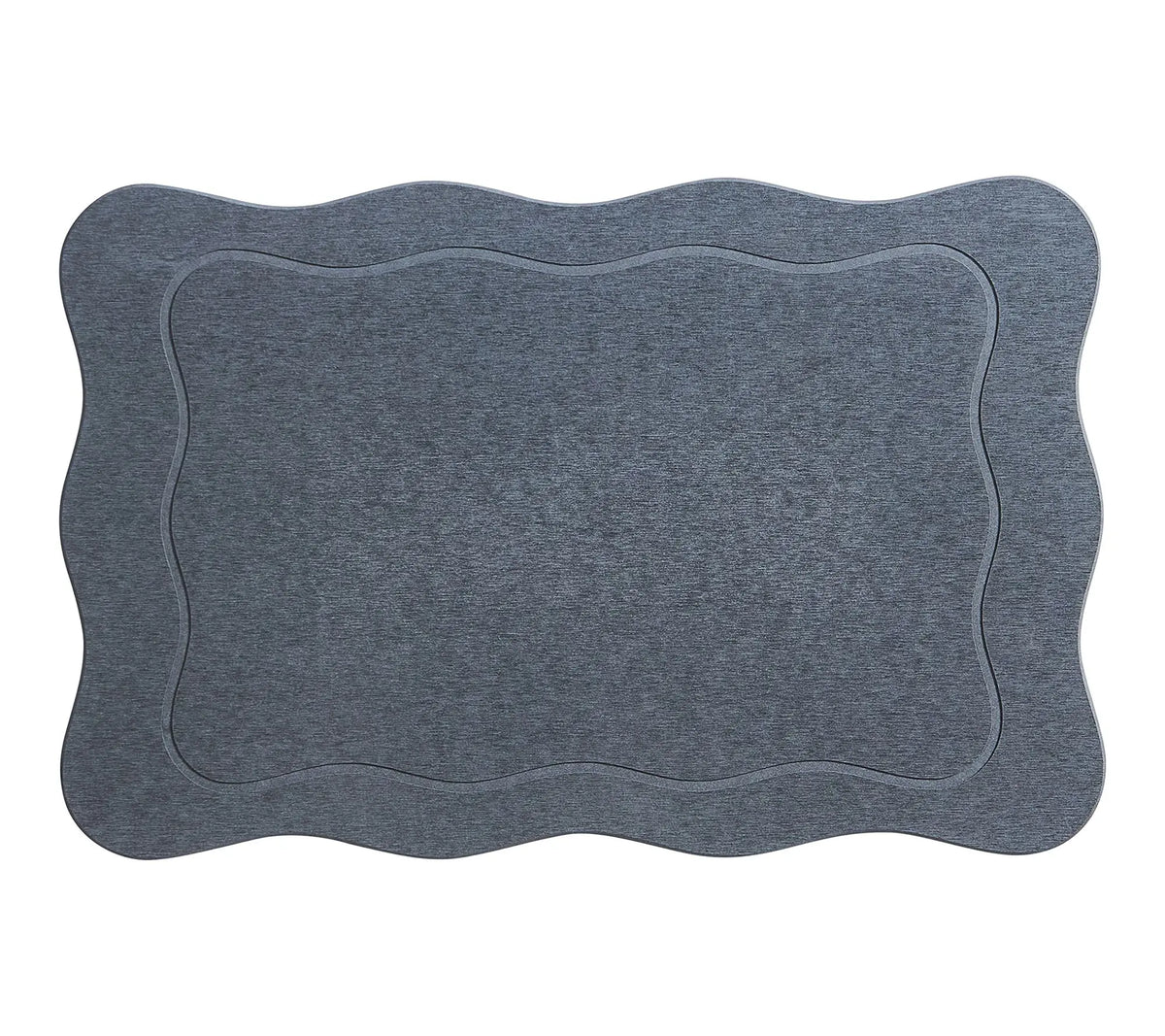 VCNY Home Grey Carved Scallop Diatomite Stone Bath Mat