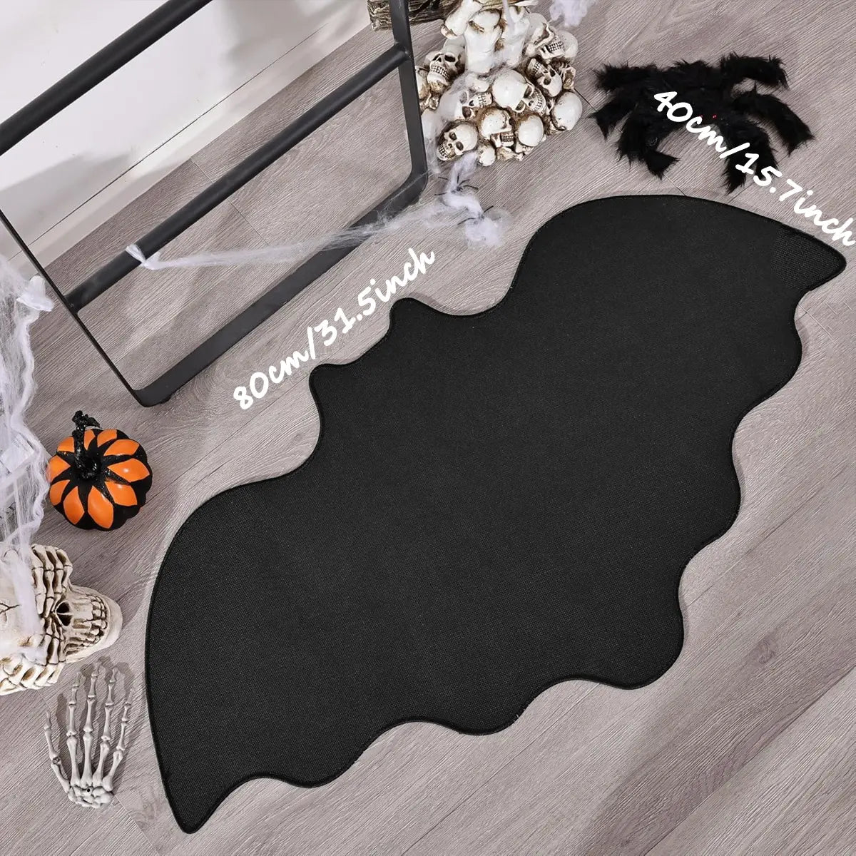 Dark Style Bat Bath Mat, Bathmat, Soft Bathroom Mat, Halloween Theme Bedroom Decor Long Strip Carpet, Cool Reflective Fabric Wear-Resistant Easy Clean Rug, Bathroom Rug Set, Bath Mats For Bathroom, Bath Rugs For Bathroom, Bathmats For Bathroom