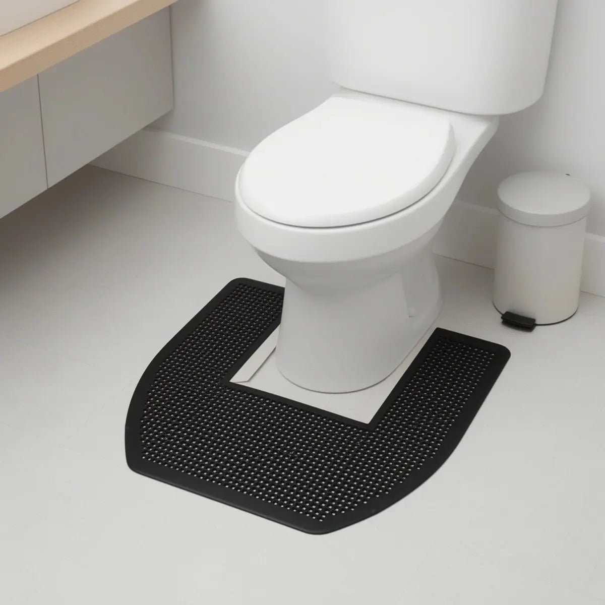Palmer Fixture FM0149-21 Disposable Non-Slip Rectangle Commode Bath Mat, 23" w x 21.25" h x 0.25" d, PVC Backing, Easy to Clean, Restroom Safety Accessory, Home Supplies for Odor Control