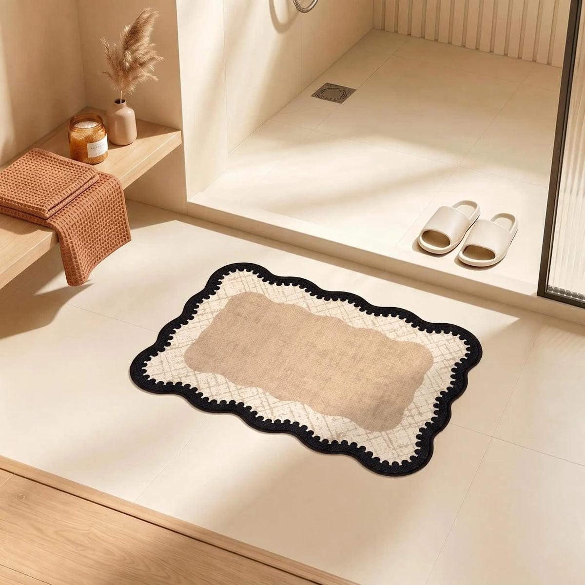 Bathroom Mat, Breathable Quick-Dry Fiber, Non-Slip Bottom, Suitable for Bathrooms and Laundry Areas