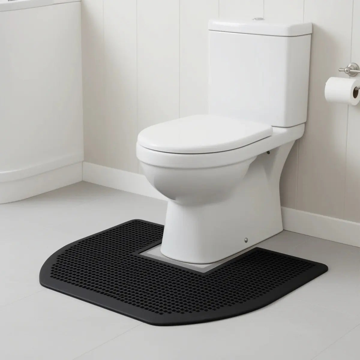 Palmer Fixture FM0149-21 Disposable Non-Slip Rectangle Commode Bath Mat, 23" w x 21.25" h x 0.25" d, PVC Backing, Easy to Clean, Restroom Safety Accessory, Home Supplies for Odor Control