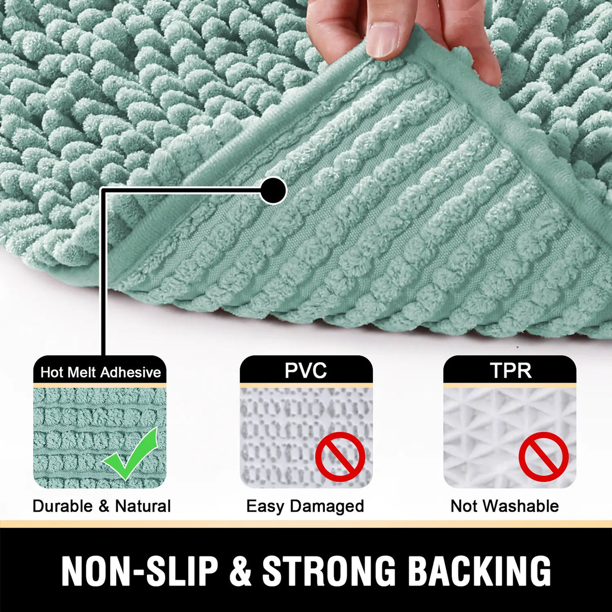 H.VERSAILTEX Bathroom Rugs Bath Mats for Bathroom Non Slip Luxury Chenille Bathroom Runner Rug Extra Soft and Absorbent Shaggy Rugs Washable Dry Fast Area Carpet Mats tiktokshopspringglowup Non Slip Microfiber Home Goods