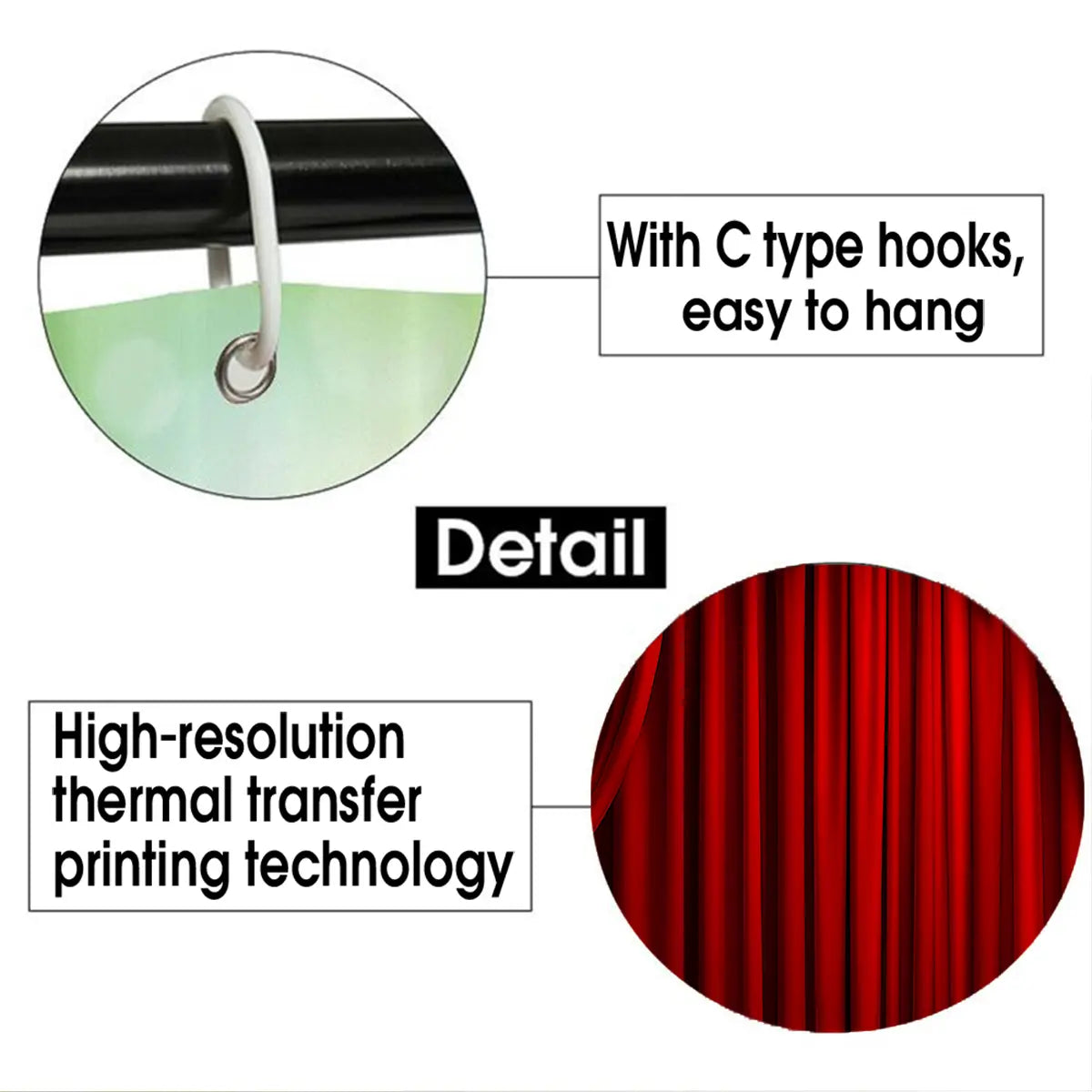 72x72 Inch Waterproof Christmas Bathroom Printed Shower Curtain Set, Durable Polyester Fiber, Easy Install Hooks Included, Perfect Holiday Gift, Bathroom Curtains Shower Set