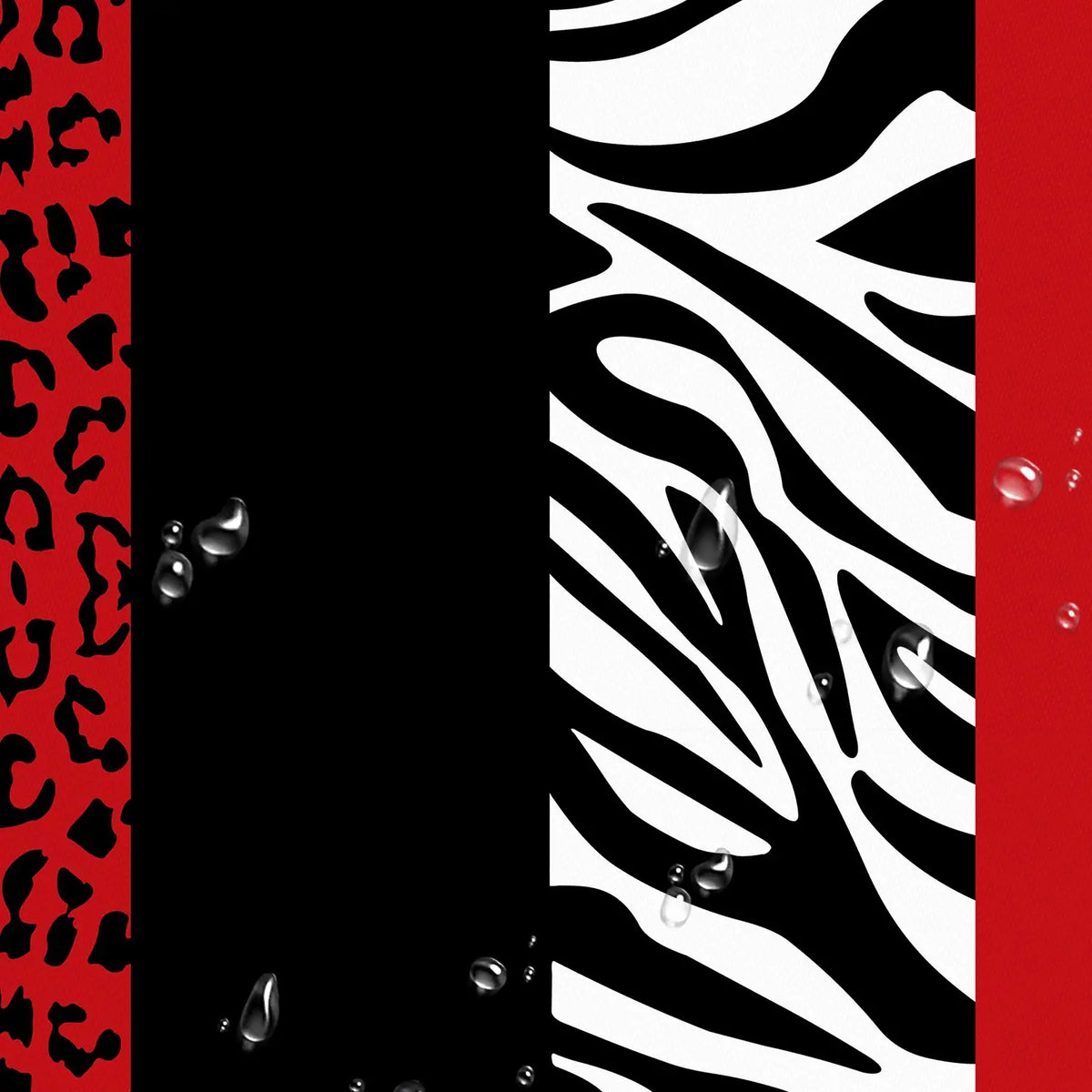 LVRLVR 4Pcs Leopard Zebra Print Bold Animal Print Multi-Color Bathroom Shower Curtain Set 70.8×70.8 Inch