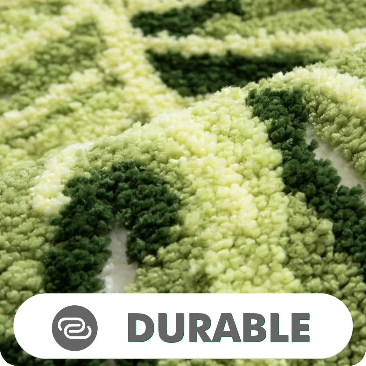 LUMI Green Leaf Canopy Bathroom Mat Non-slip Microfiber Rugs Absorbent Comfortable Tropical Palm Hawaiian Plants Decor Machine Washable Floral Design Fluffy Tufted Bathmat Home Goods