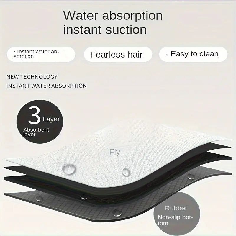 1pc Diatomite Bath Mat Suitable for Shower, Bathtub & Door - Super Absorbent Quick-Dry Non-Slip Bath with Soft Diatom Mud & Backing, Modern Bath Carpet for Bathroom, for Home Decor