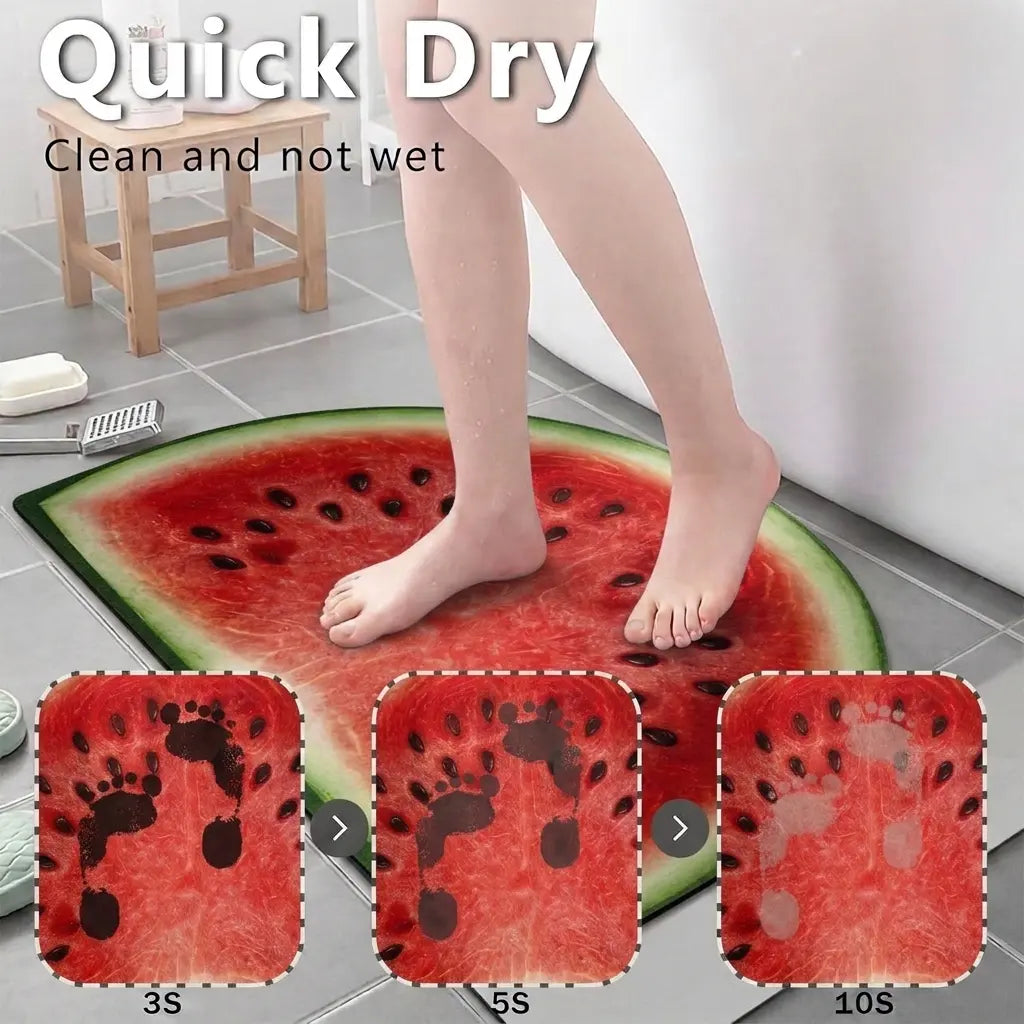1pc Bathroom Rug Mat, Extra Soft Absorbent Premium Bath Rug Fruit Series, Non-Slip Comfortable Bath Mat for Bathroom Floor, Sink, Bathtub, Shower Room, Christmas Decoration Christmas Gift