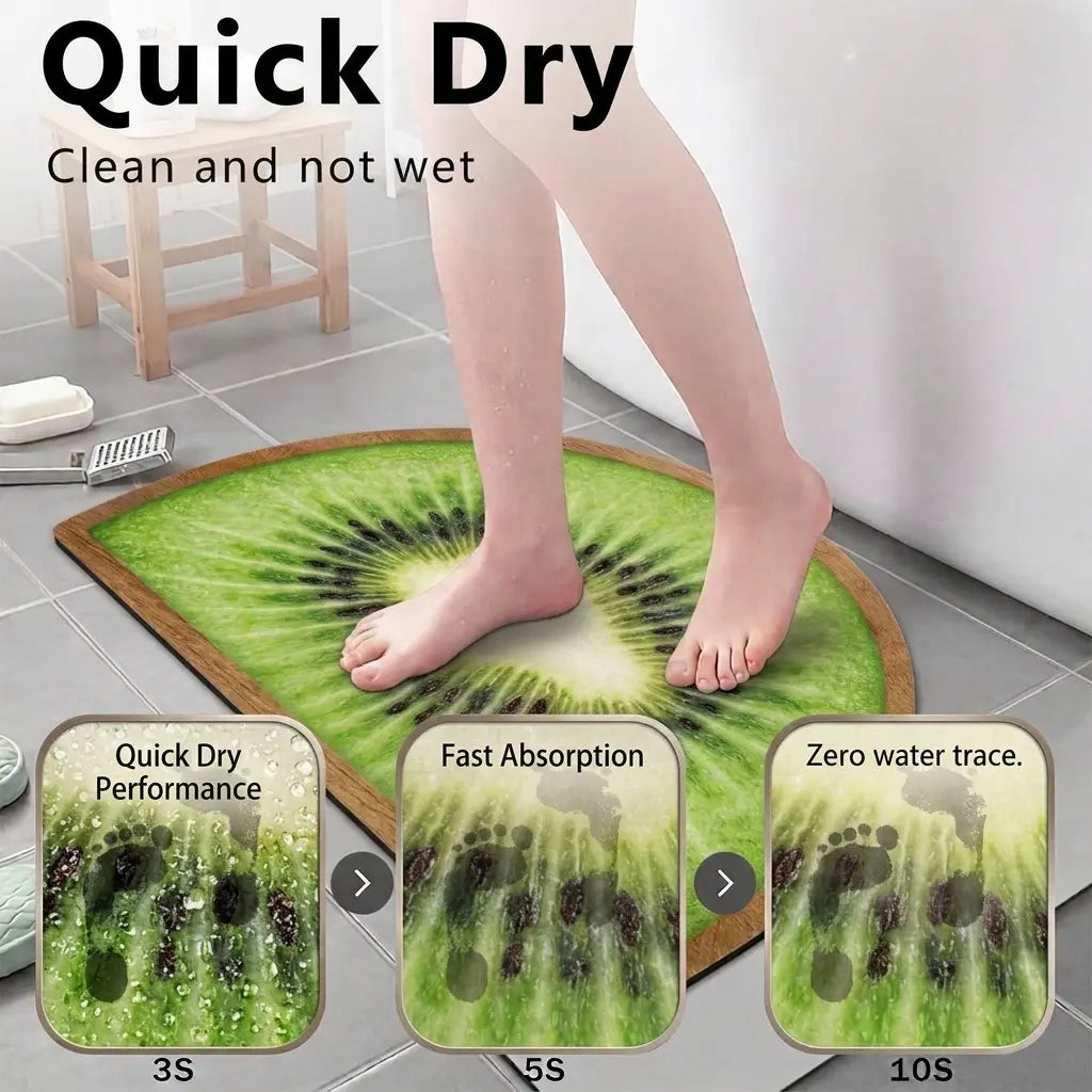 1pc Bathroom Rug Mat, Extra Soft Absorbent Premium Bath Rug Fruit Series, Non-Slip Comfortable Bath Mat for Bathroom Floor, Sink, Bathtub, Shower Room, Christmas Decoration Christmas Gift