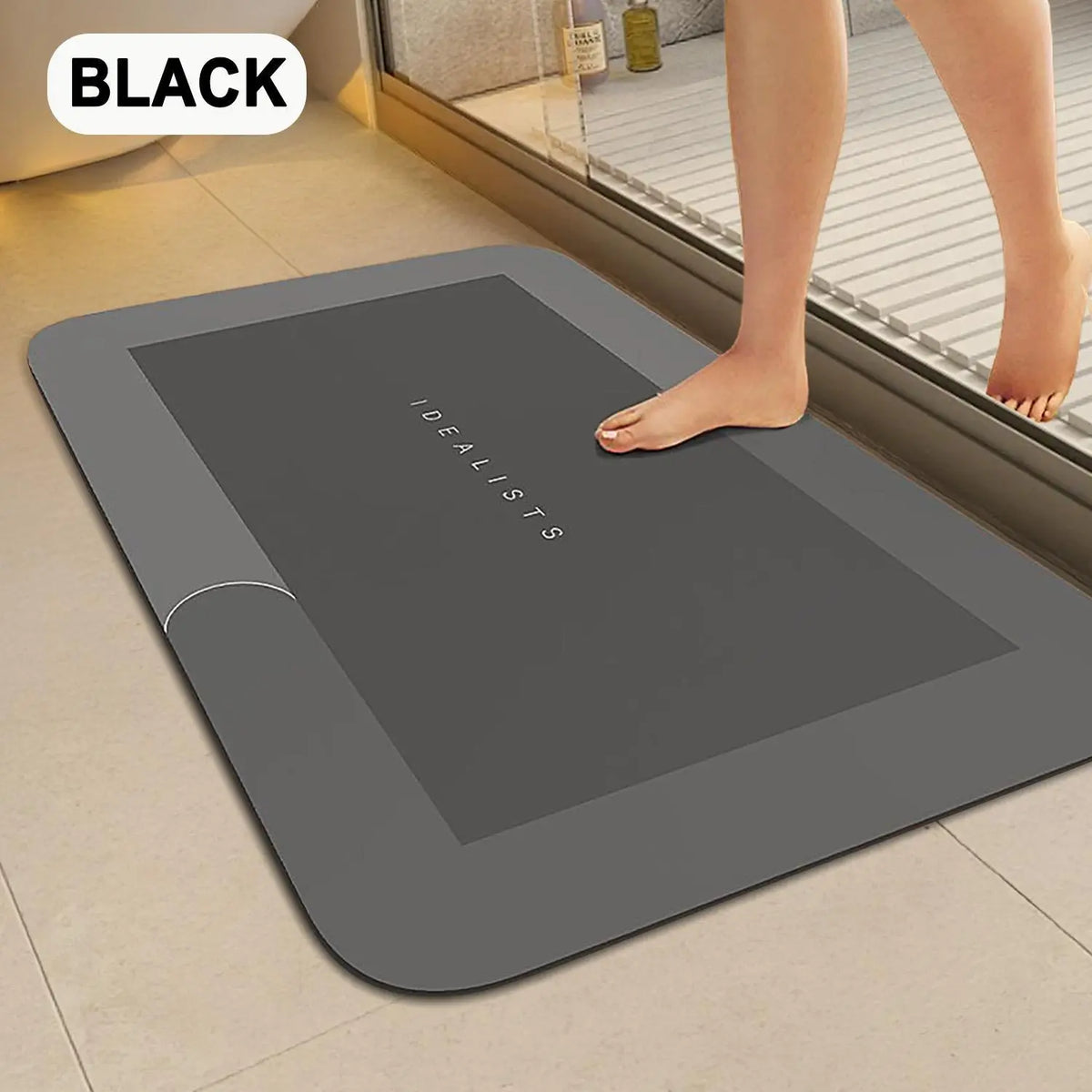 Modern Rectangle Diatomaceous Earth Bath Mat - 2 Sizes, 25mm, Rubber Backing, Non-Slip, Super Absorbent, Quick-Dry, Machine Washable, Ideal for Bathroom & Kitchen Doorway, Diatomaceous Earth Mat, Quick Drying Mat