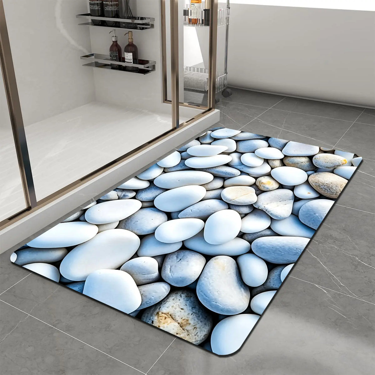 1pc Diatomite Bath Mat Suitable for Shower, Bathtub & Door - Super Absorbent Quick-Dry Non-Slip Bath with Soft Diatom Mud & Backing, Modern Bath Carpet for Bathroom, for Home Decor