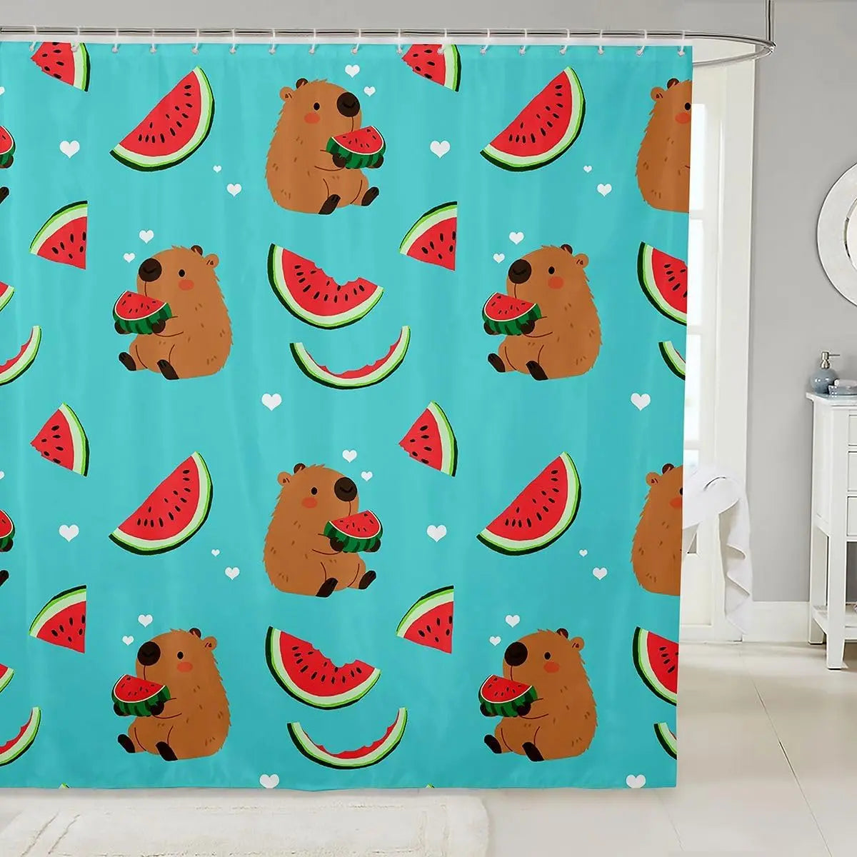 Feelyou Fun Bow Tie Bow Pink Cute Goose Shower Curtain, 1-Piece Waterproof Polyester Bathroom Accessory, for Gym, School Bathtub Stall, 72"x72" Home Bathroom Decor