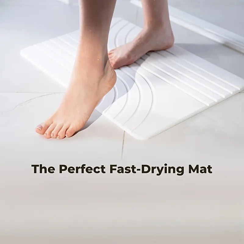 Rectangle Sandstone Diatomaceous Earth Bath Mat - Non-Slip, Quick-Drying, Absorbent, Plain Modern Aesthetic, Hand Wash Only, 23.5x15in Indoor Bathroom Accessory for Shower, House Accessories, Bath Decor