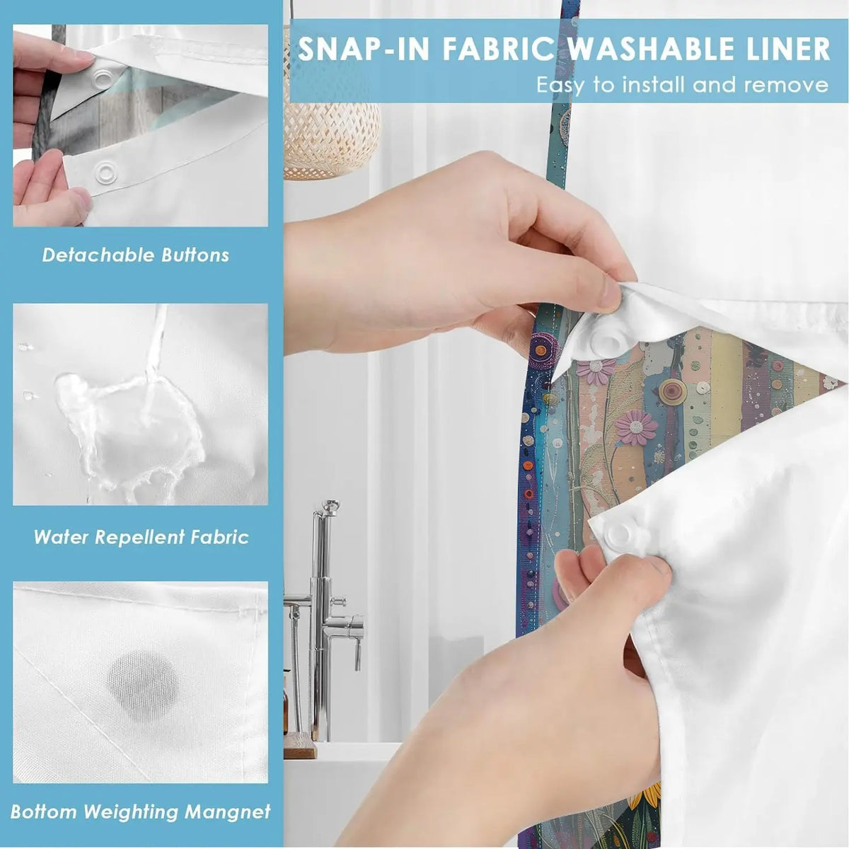 1PC/4PCS 2D Flat Printing Striped Floral Shower Curtain, Floral Shower Curtains For Bathroom, Printed Shower Curtain, home bathroom decor accessories, shower curtain set with 12 hooks, non-slip bathroom rug, U-shaped toilet seat cover