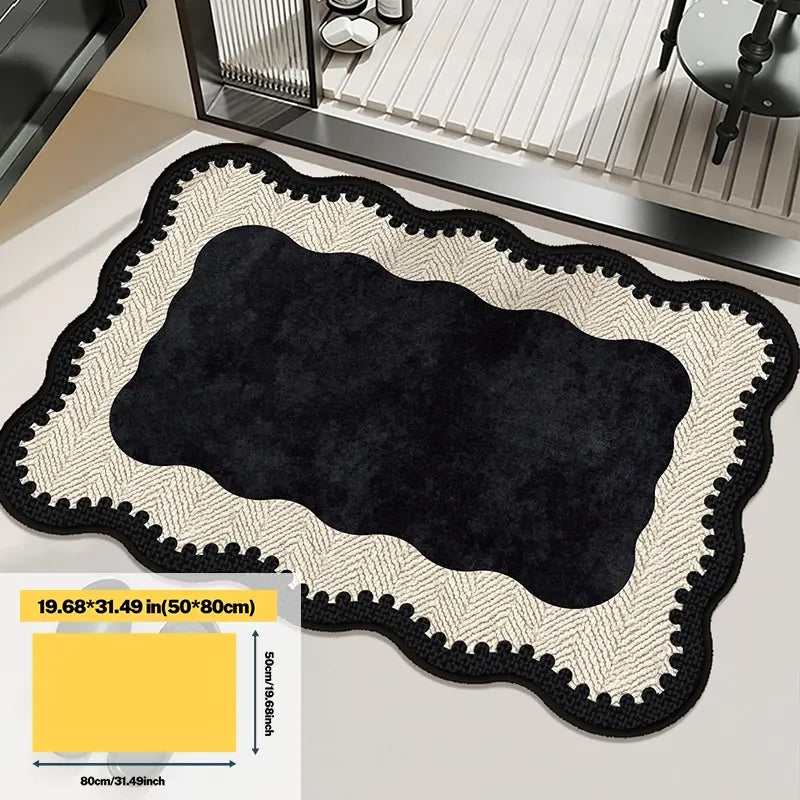 Bathroom Mat, Breathable Quick-Dry Fiber, Non-Slip Bottom, Suitable for Bathrooms and Laundry Areas