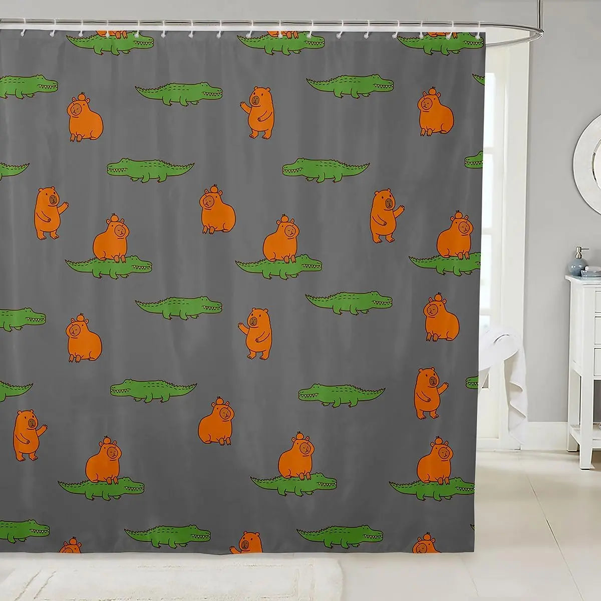 Feelyou Fun Bow Tie Bow Pink Cute Goose Shower Curtain, 1-Piece Waterproof Polyester Bathroom Accessory, for Gym, School Bathtub Stall, 72"x72" Home Bathroom Decor