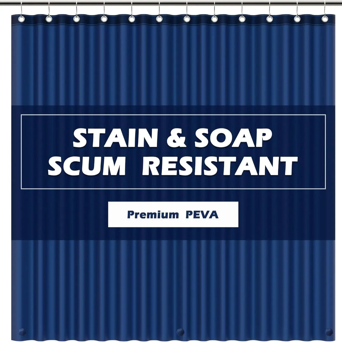 Sohochic PEVA Plastic Lightweight Waterproof Resistant Shower Curtain Liner, 72x72in No Chemical Smell, 12 Rust-Proof Metal Grommets for Straight Traditional Bathroom Installation, Easy-to-Hang Accessory for Bathrooms, Campers, Hotels, Hook