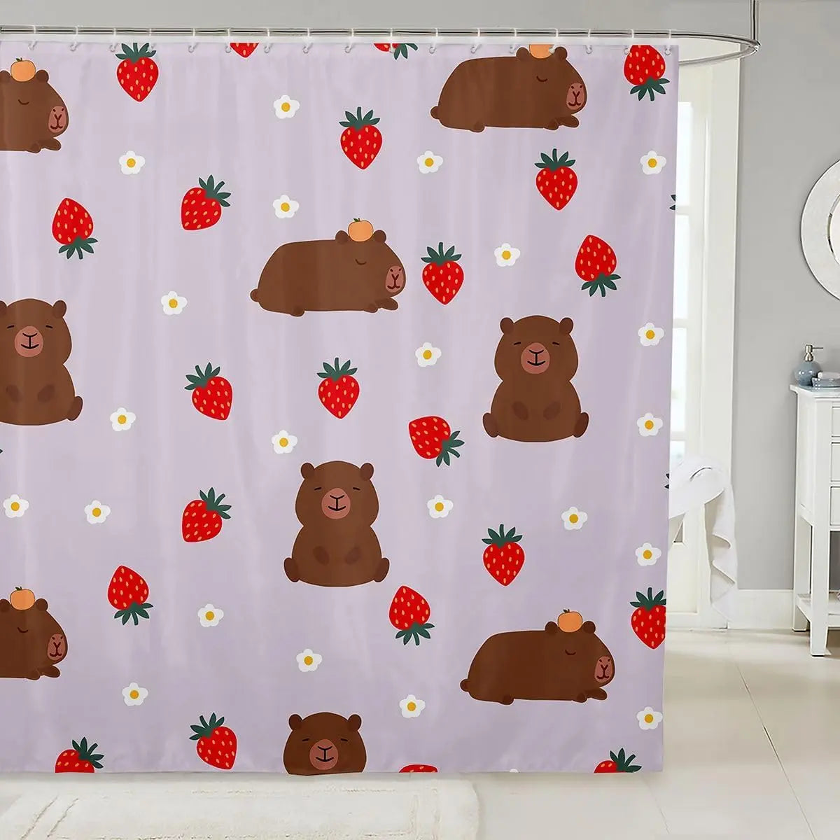 Feelyou Fun Bow Tie Bow Pink Cute Goose Shower Curtain, 1-Piece Waterproof Polyester Bathroom Accessory, for Gym, School Bathtub Stall, 72"x72" Home Bathroom Decor